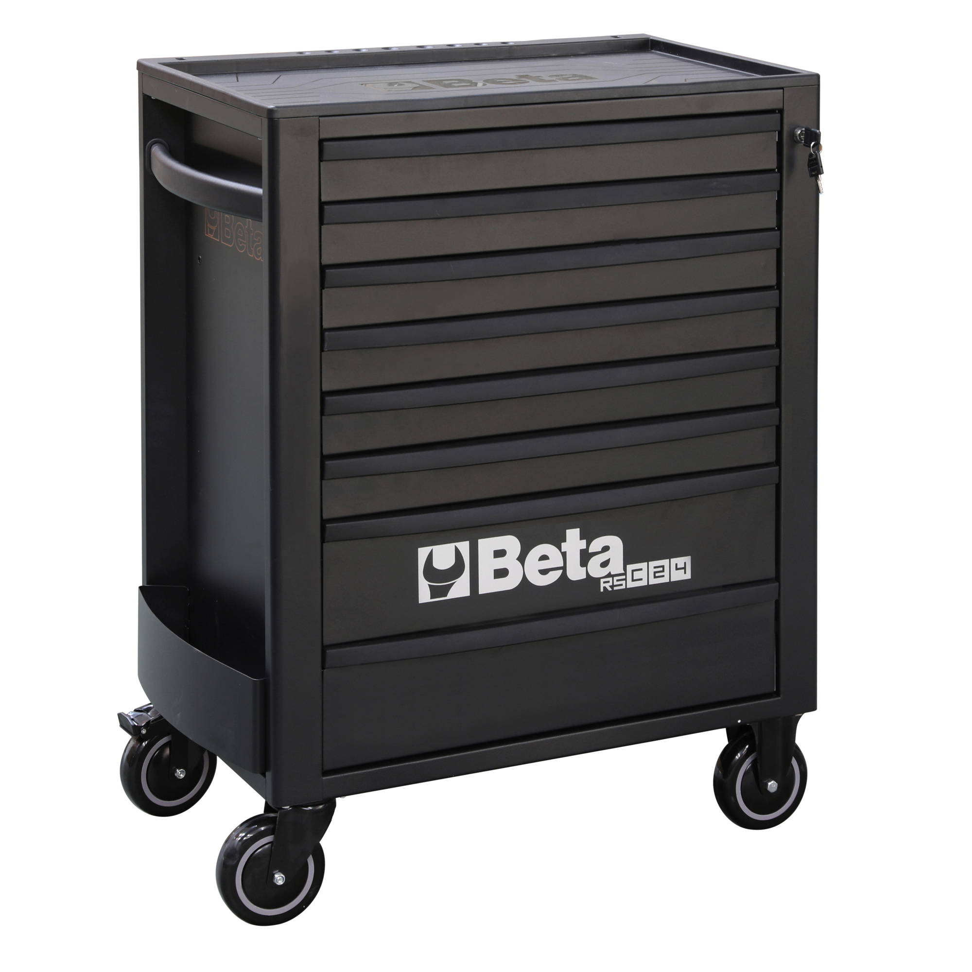 Beta, Heavy Duty 8 -Drawer Rolling Tool Cabinet, Width 29.14 in, Height 38.15 in, Color Black, Model# RSC24/8-N